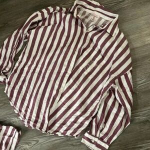 Victorias Secret Striped Embroidered‎ Pajama Top Comfort Preppy Wedding Lounge